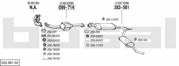 Bosal 032.981.02 Система выпуска отработаных газов 03298102: Купить в Украине - Отличная цена на EXIST.UA! 03298102 Bosal Система выпуска отработаных газов