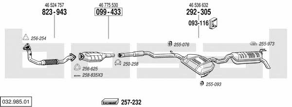 Bosal 032.985.01 Система випуску відпрацьованих газів 03298501: Купити в Україні - Добра ціна на EXIST.UA! 03298501 Bosal Система випуску відпрацьованих газів