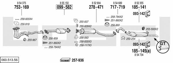 Bosal 060.513.56 Система випуску відпрацьованих газів 06051356: Купити в Україні - Добра ціна на EXIST.UA! 06051356 Bosal Система випуску відпрацьованих газів
