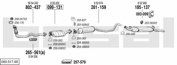 Bosal 060.517.65 Система випуску відпрацьованих газів 06051765: Купити в Україні - Добра ціна на EXIST.UA! 06051765 Bosal Система випуску відпрацьованих газів