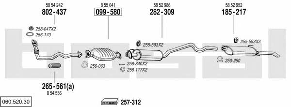 Bosal 060.520.30 Система випуску відпрацьованих газів 06052030: Купити в Україні - Добра ціна на EXIST.UA! 06052030 Bosal Система випуску відпрацьованих газів