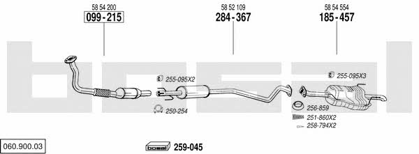 Bosal 060.900.03 Система выпуска отработаных газов 06090003: Купить в Украине - Отличная цена на EXIST.UA! 06090003 Bosal Система выпуска отработаных газов