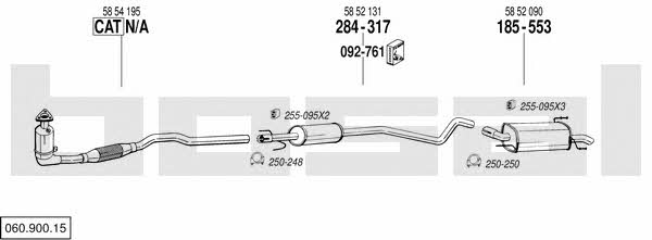 Bosal 060.900.15 Система випуску відпрацьованих газів 06090015: Приваблива ціна - Купити в Україні на EXIST.UA!