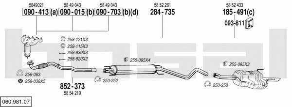 Bosal 060.981.07 Система выпуска отработаных газов 06098107: Купить в Украине - Отличная цена на EXIST.UA! 06098107 Bosal Система выпуска отработаных газов