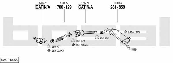 Bosal 024.013.55 Система випуску відпрацьованих газів 02401355: Купити в Україні - Добра ціна на EXIST.UA! 02401355 Bosal Система випуску відпрацьованих газів
