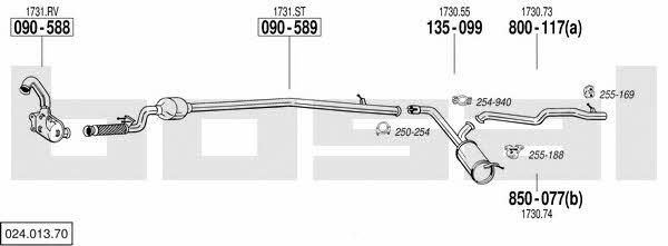 Bosal 024.013.70 Система випуску відпрацьованих газів 02401370: Купити в Україні - Добра ціна на EXIST.UA! 02401370 Bosal Система випуску відпрацьованих газів
