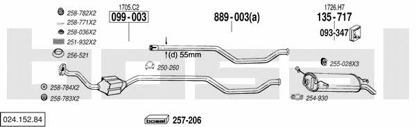 Bosal 024.152.84 Система випуску відпрацьованих газів 02415284: Купити в Україні - Добра ціна на EXIST.UA! 02415284 Bosal Система випуску відпрацьованих газів