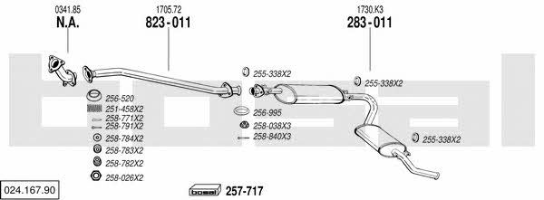 Bosal 024.167.90 Система випуску відпрацьованих газів 02416790: Купити в Україні - Добра ціна на EXIST.UA! 02416790 Bosal Система випуску відпрацьованих газів
