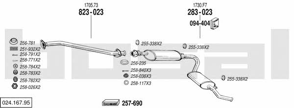 Bosal 024.167.95 Система випуску відпрацьованих газів 02416795: Купити в Україні - Добра ціна на EXIST.UA! 02416795 Bosal Система випуску відпрацьованих газів