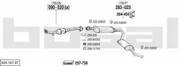 Bosal 024.167.97 Система випуску відпрацьованих газів 02416797: Купити в Україні - Добра ціна на EXIST.UA! 02416797 Bosal Система випуску відпрацьованих газів