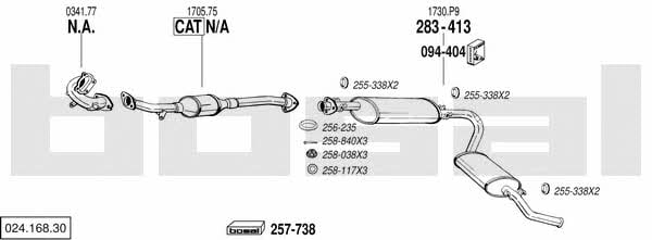Bosal 024.168.30 Система випуску відпрацьованих газів 02416830: Купити в Україні - Добра ціна на EXIST.UA! 02416830 Bosal Система випуску відпрацьованих газів