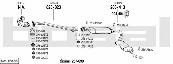 Bosal 024.168.45 Система випуску відпрацьованих газів 02416845: Купити в Україні - Добра ціна на EXIST.UA! 02416845 Bosal Система випуску відпрацьованих газів