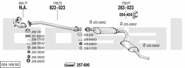 Bosal 024.169.50 Система випуску відпрацьованих газів 02416950: Купити в Україні - Добра ціна на EXIST.UA! 02416950 Bosal Система випуску відпрацьованих газів