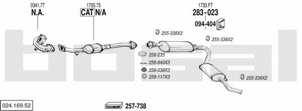 Bosal 024.169.52 Система випуску відпрацьованих газів 02416952: Купити в Україні - Добра ціна на EXIST.UA! 02416952 Bosal Система випуску відпрацьованих газів