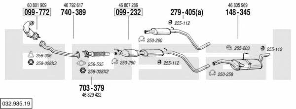 Bosal 032.985.19 Система випуску відпрацьованих газів 03298519: Купити в Україні - Добра ціна на EXIST.UA! 03298519 Bosal Система випуску відпрацьованих газів