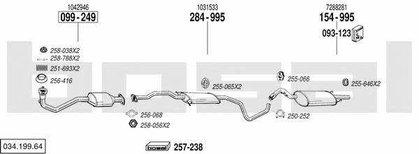 03419964 Bosal Система випуску відпрацьованих газів