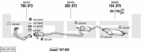 Bosal 034.247.50 Система випуску відпрацьованих газів 03424750: Купити в Україні - Добра ціна на EXIST.UA! 03424750 Bosal Система випуску відпрацьованих газів