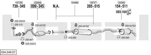 03424957 Bosal Система випуску відпрацьованих газів