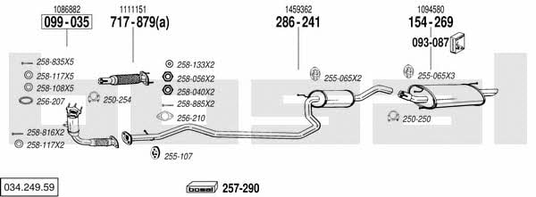 Bosal 034.249.59 Система випуску відпрацьованих газів 03424959: Купити в Україні - Добра ціна на EXIST.UA! 03424959 Bosal Система випуску відпрацьованих газів