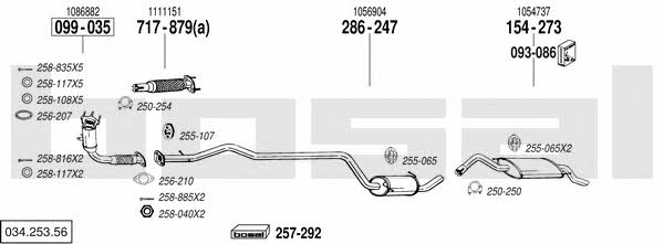 Bosal 034.253.56 Система випуску відпрацьованих газів 03425356: Купити в Україні - Добра ціна на EXIST.UA! 03425356 Bosal Система випуску відпрацьованих газів
