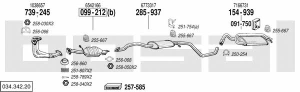 Bosal 034.342.20 Система випуску відпрацьованих газів 03434220: Купити в Україні - Добра ціна на EXIST.UA! 03434220 Bosal Система випуску відпрацьованих газів