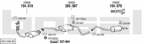 03434960 Bosal Система випуску відпрацьованих газів