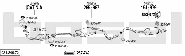 03434972 Bosal Система випуску відпрацьованих газів