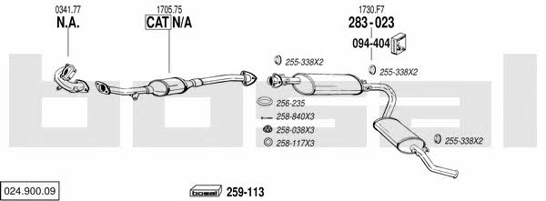 Bosal 024.900.09 Система випуску відпрацьованих газів 02490009: Купити в Україні - Добра ціна на EXIST.UA! 02490009 Bosal Система випуску відпрацьованих газів