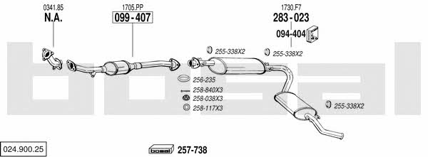 Bosal 024.900.25 Система випуску відпрацьованих газів 02490025: Купити в Україні - Добра ціна на EXIST.UA! 02490025 Bosal Система випуску відпрацьованих газів