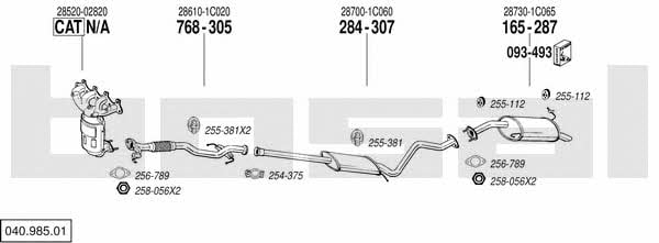 Bosal 040.985.01 Система выпуска отработаных газов 04098501: Купить в Украине - Отличная цена на EXIST.UA! 04098501 Bosal Система выпуска отработаных газов