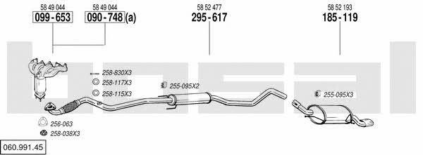 Bosal 060.991.45 Система выпуска отработаных газов 06099145: Купить в Украине - Отличная цена на EXIST.UA! 06099145 Bosal Система выпуска отработаных газов