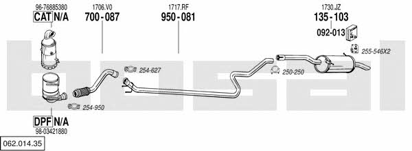 Bosal 062.014.35 Система выпуска отработаных газов 06201435: Купить в Украине - Отличная цена на EXIST.UA! 06201435 Bosal Система выпуска отработаных газов