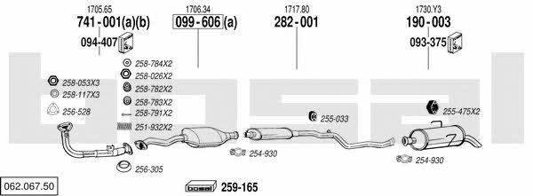 Bosal 062.067.50 Система выпуска отработаных газов 06206750: Купить в Украине - Отличная цена на EXIST.UA! 06206750 Bosal Система выпуска отработаных газов