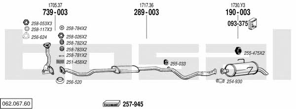 Bosal 062.067.60 Система выпуска отработаных газов 06206760: Купить в Украине - Отличная цена на EXIST.UA! 06206760 Bosal Система выпуска отработаных газов