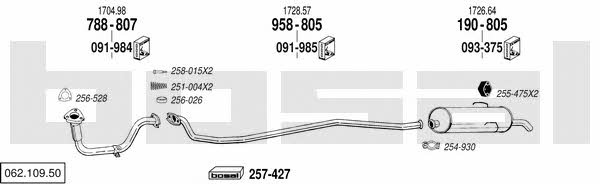 Bosal 062.109.50 Система выпуска отработаных газов 06210950: Купить в Украине - Отличная цена на EXIST.UA! 06210950 Bosal Система выпуска отработаных газов