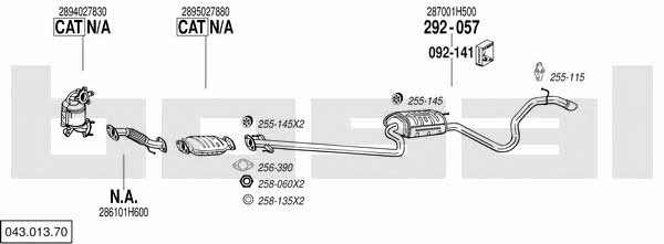 04301370 Bosal Система випуску відпрацьованих газів
