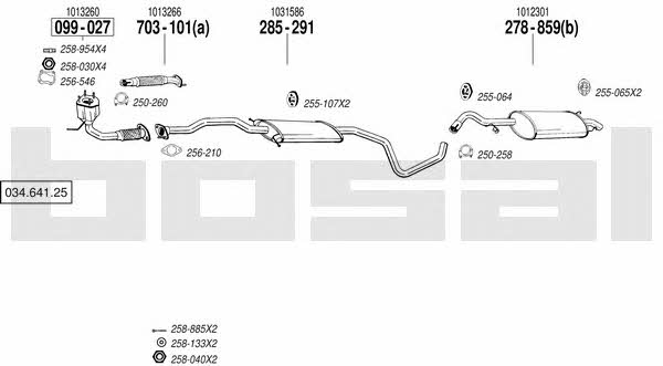 Bosal 034.641.25 Система випуску відпрацьованих газів 03464125: Купити в Україні - Добра ціна на EXIST.UA! 03464125 Bosal Система випуску відпрацьованих газів