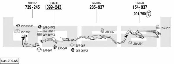 Bosal 034.700.65 Система випуску відпрацьованих газів 03470065: Купити в Україні - Добра ціна на EXIST.UA! 03470065 Bosal Система випуску відпрацьованих газів