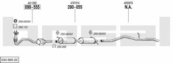 03496022 Bosal Система выпуска отработаных газов