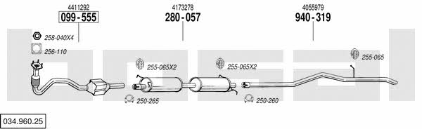 Bosal 034.960.25 Система випуску відпрацьованих газів 03496025: Купити в Україні - Добра ціна на EXIST.UA! 03496025 Bosal Система випуску відпрацьованих газів
