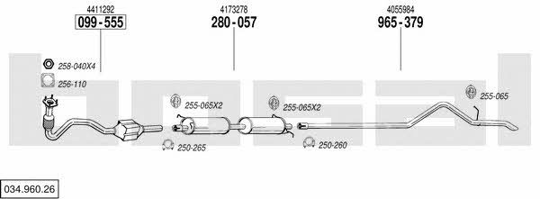 Bosal 034.960.26 Система випуску відпрацьованих газів 03496026: Купити в Україні - Добра ціна на EXIST.UA! 03496026 Bosal Система випуску відпрацьованих газів