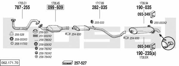 Bosal 062.171.70 Система выпуска отработаных газов 06217170: Купить в Украине - Отличная цена на EXIST.UA! 06217170 Bosal Система выпуска отработаных газов