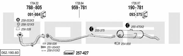 Bosal 062.190.60 Система випуску відпрацьованих газів 06219060: Приваблива ціна - Купити в Україні на EXIST.UA!