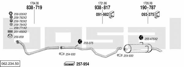 Bosal 062.234.50 Система выпуска отработаных газов 06223450: Купить в Украине - Отличная цена на EXIST.UA! 06223450 Bosal Система выпуска отработаных газов