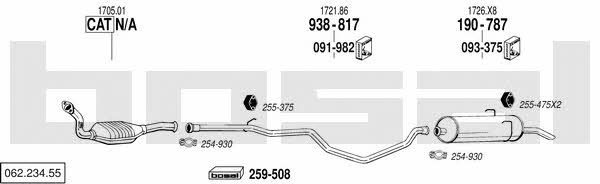Bosal 062.234.55 Система выпуска отработаных газов 06223455: Купить в Украине - Отличная цена на EXIST.UA! 06223455 Bosal Система выпуска отработаных газов