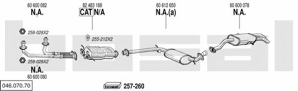 Bosal 046.070.70 Система випуску відпрацьованих газів 04607070: Купити в Україні - Добра ціна на EXIST.UA! 04607070 Bosal Система випуску відпрацьованих газів