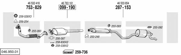 Bosal 046.950.01 Система випуску відпрацьованих газів 04695001: Купити в Україні - Добра ціна на EXIST.UA! 04695001 Bosal Система випуску відпрацьованих газів