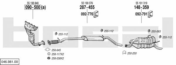 04698100 Bosal Система выпуска отработаных газов