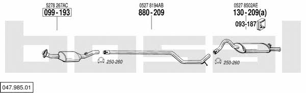 Bosal 047.985.01 Система выпуска отработаных газов 04798501: Купить в Украине - Отличная цена на EXIST.UA! 04798501 Bosal Система выпуска отработаных газов
