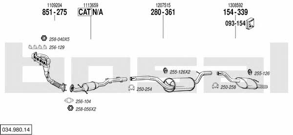Bosal 034.980.14 Система випуску відпрацьованих газів 03498014: Купити в Україні - Добра ціна на EXIST.UA! 03498014 Bosal Система випуску відпрацьованих газів